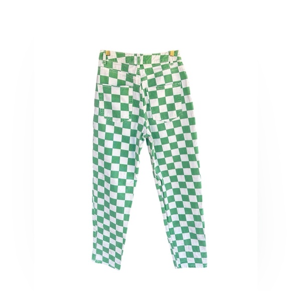 ASOS DESIGN High Rise ‘slouchy’ Mom Jeans in Green Check Size 25 - Picture 5 of 5